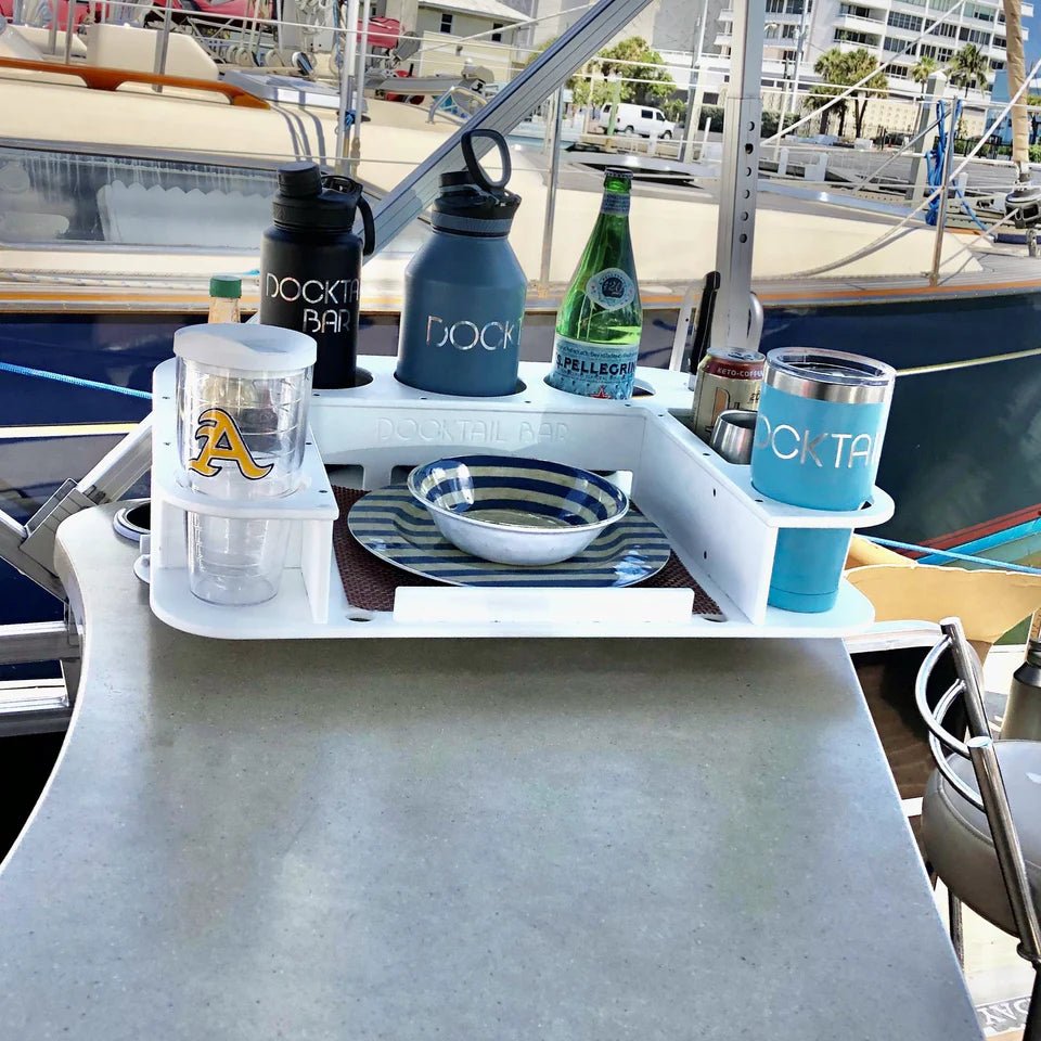 Elevate Your Boating Adventures with Docktail's Exclusive Cockpit Bar Table - Docktail Bar