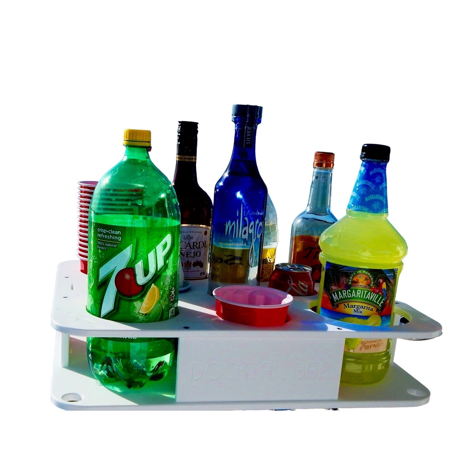 Docktail Boat Table Caddy and Storage Accessory - Choose Your Mount, Color & Custom Name - Docktail Bar