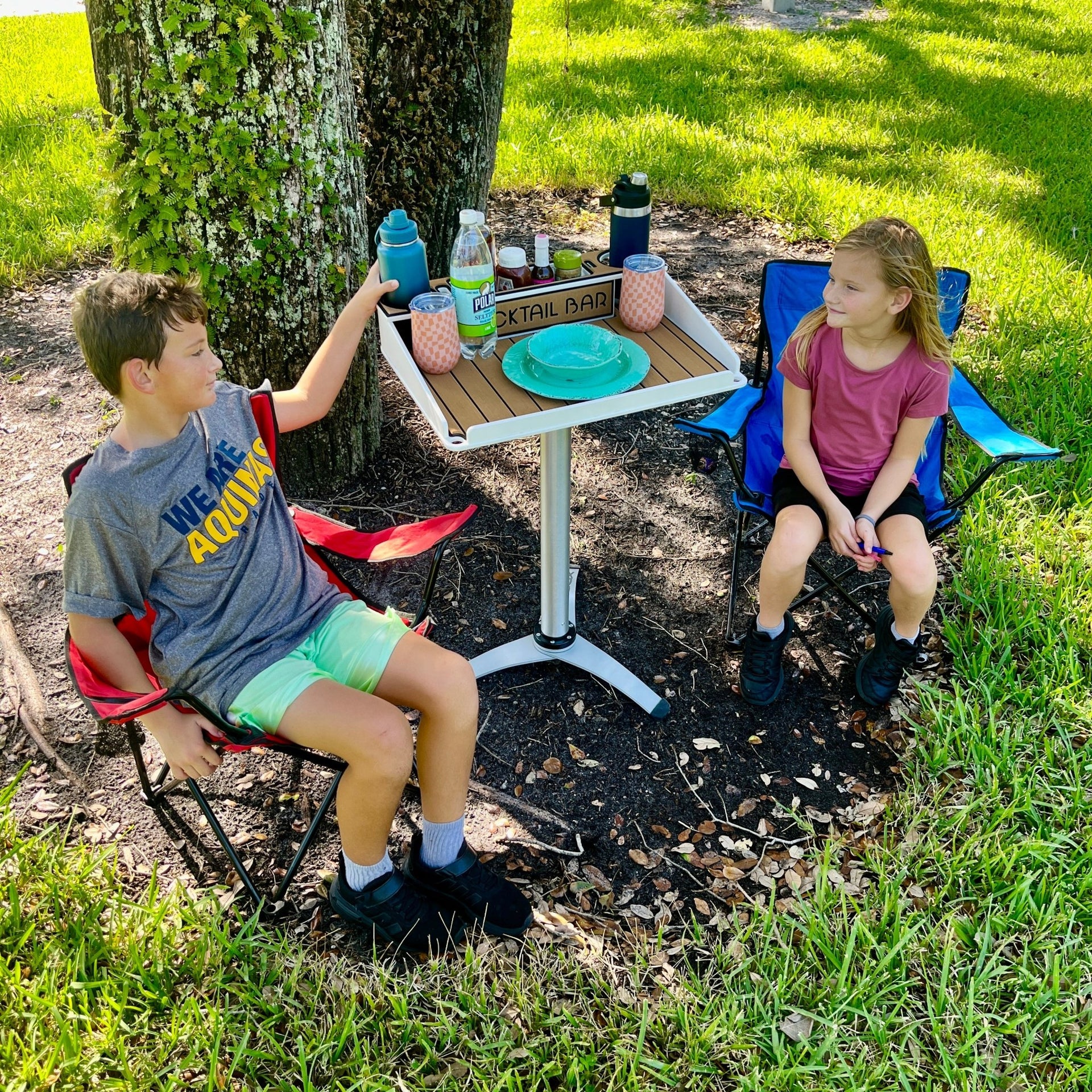 Docktail Boondocking Table - For Camping, RV's, Tailgating, Poolside, and Grill Prep - Docktail Bar