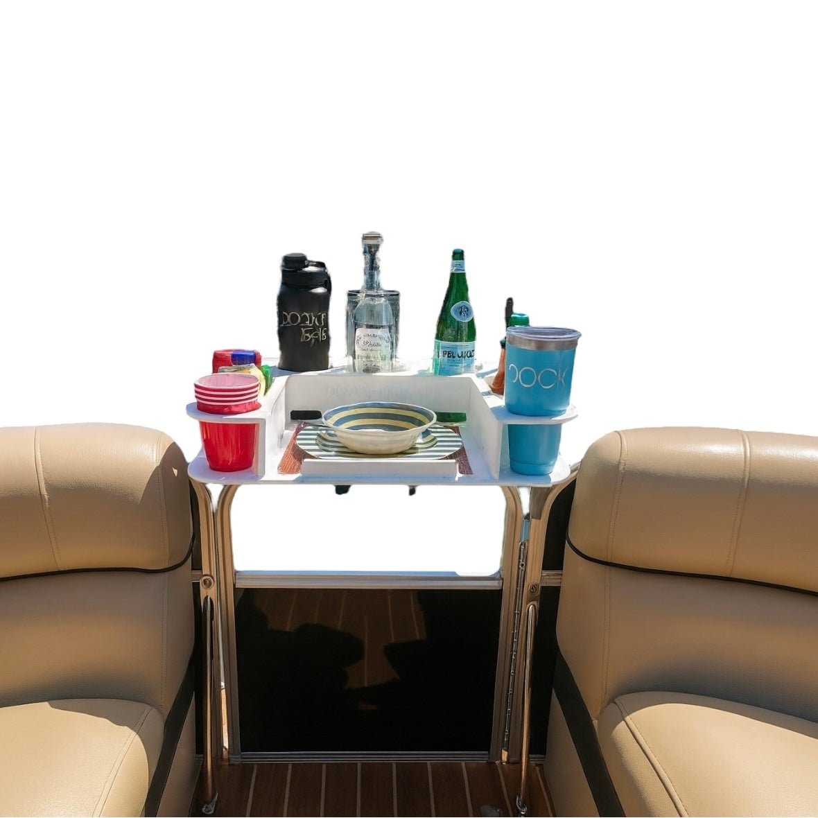 Docktail Butler Boat Table and Storage Accessory - Choose Your Mount, Color & Custom Name - Docktail Bar