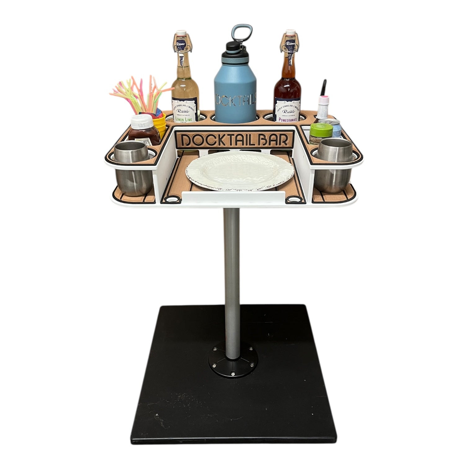 Docktail Butler Boat Table and Storage Accessory - Choose Your Mount, Color & Custom Name - Docktail Bar