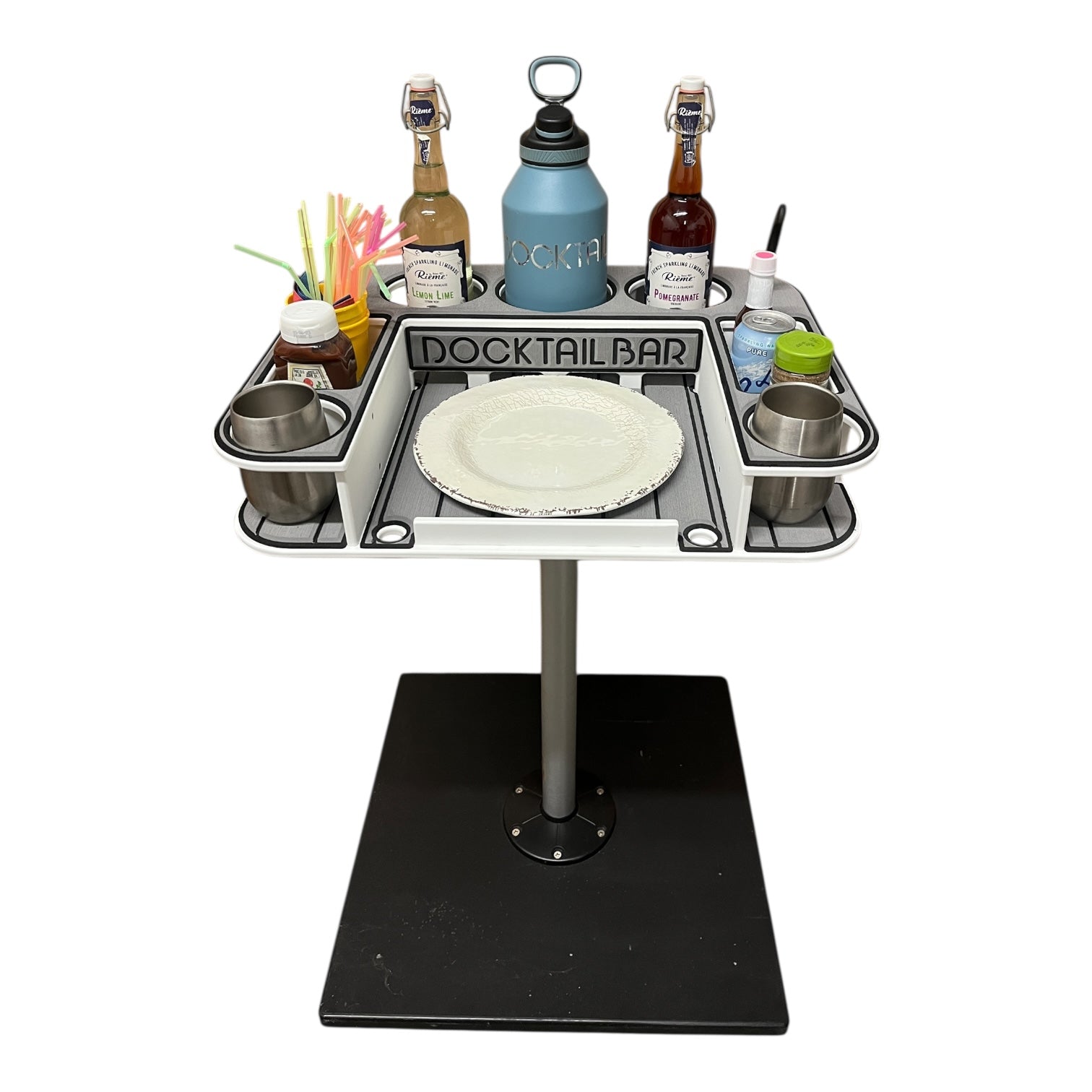 Docktail Butler Boat Table and Storage Accessory - Choose Your Mount, Color & Custom Name - Docktail Bar