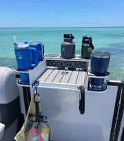 Docktail Butler Boat Table with Pontoon Boat Rail Mount - Docktail Bar