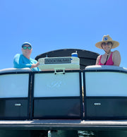 Docktail Butler Boat Table with Pontoon Boat Rail Mount - Docktail Bar