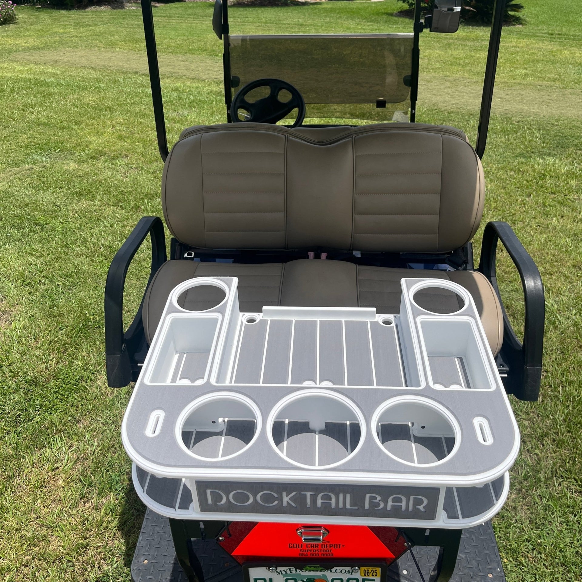 Docktail Butler Golf Cart Cup Holder & Table Accessory for Square or Rectangular Rails - Docktail Bar