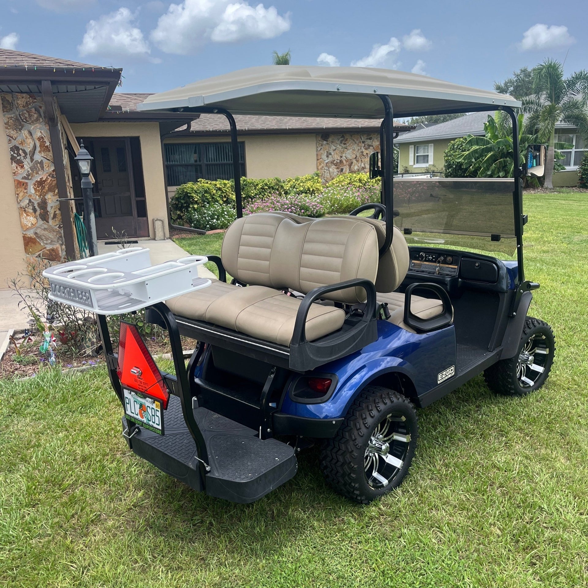 Docktail Butler Golf Cart Cup Holder & Table Accessory for Square or Rectangular Rails - Docktail Bar