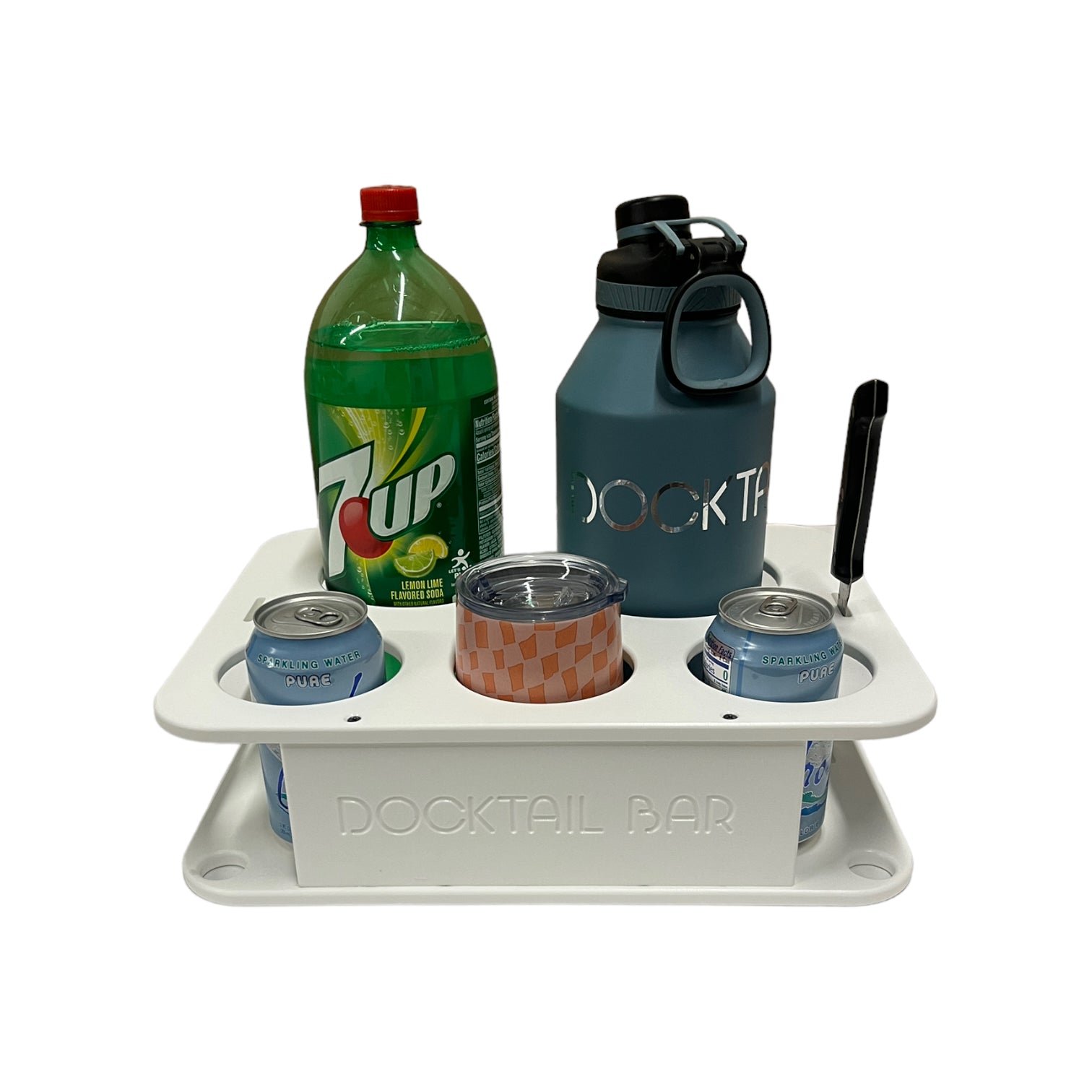 Docktail Jr Boat Cup Holder Caddy - Choose Your Mount Option - Then Color - Docktail Bar