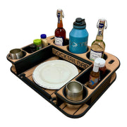 Midnight Series - Docktail Butler Boat Table with Adjustable Rod Holder Mount - Docktail Bar