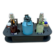 Midnight Series - Docktail Butler Boat Table with Adjustable Rod Holder Mount - Docktail Bar
