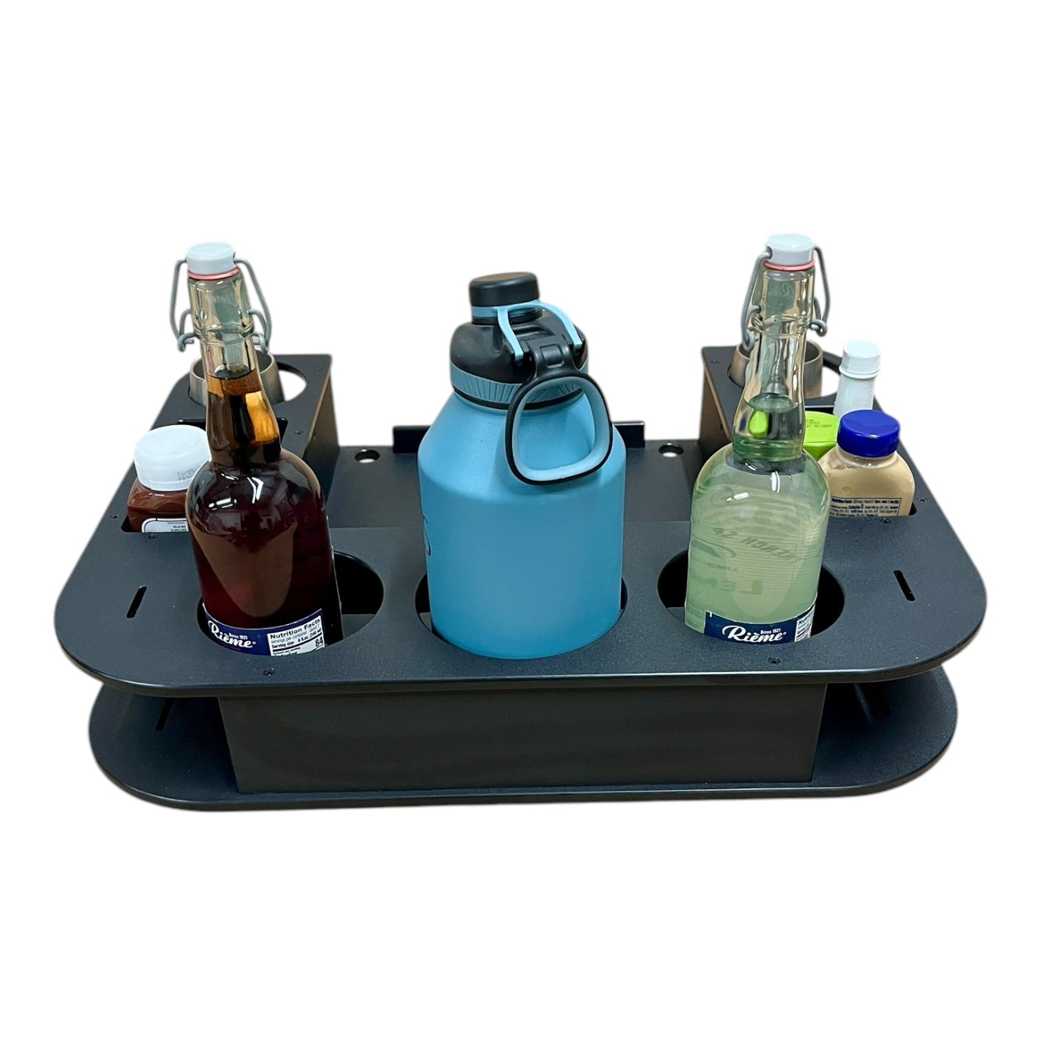 Midnight Series - Docktail Butler Boat Table with Adjustable Rod Holder Mount - Docktail Bar