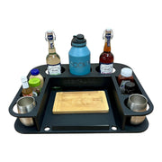Midnight Series - Docktail Butler Boat Table with Adjustable Rod Holder Mount - Docktail Bar