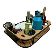 Midnight Series - Docktail Butler Boat Table with Adjustable Rod Holder Mount - Docktail Bar