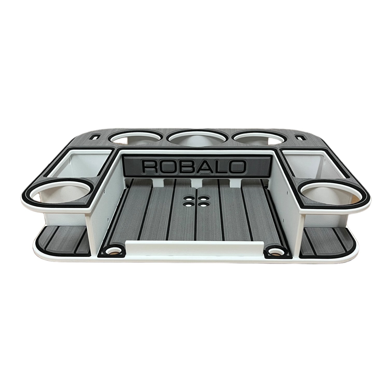 Robalo Logo - Docktail Boat Tables with Adjustable Rod Holder Mount - Choose Your Table Model - Then Color - Docktail Bar