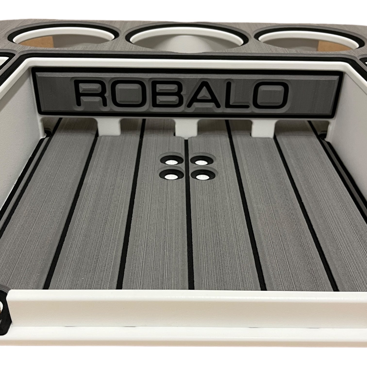 Robalo Logo - Docktail Boat Tables with Adjustable Rod Holder Mount - Choose Your Table Model - Then Color - Docktail Bar