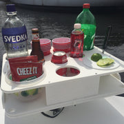 Docktail Bait Cutting Board and Serving Table with Magma Adjustable Rod Holder Mount - Docktail Bar