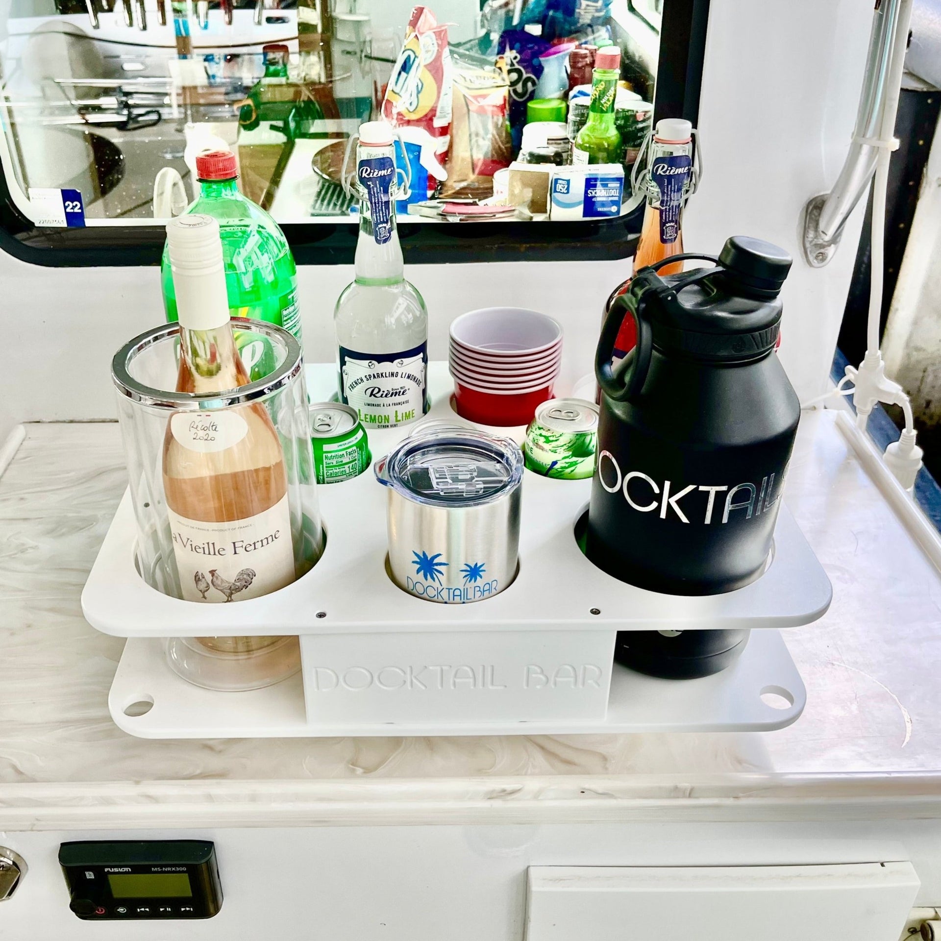 Docktail Boat Table Caddy with 2 SeaSucker Vacuum Mounts - Choose Your Color - Docktail Bar