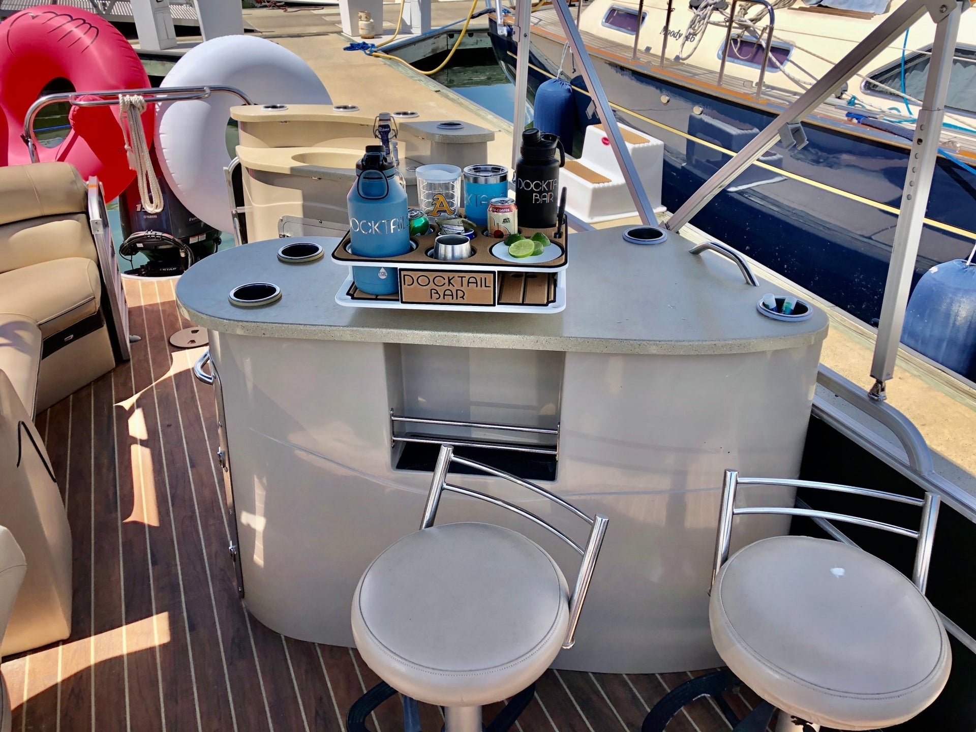 Docktail Boat Table Caddy with 2 SeaSucker Vacuum Mounts - Choose Your Color - Docktail Bar
