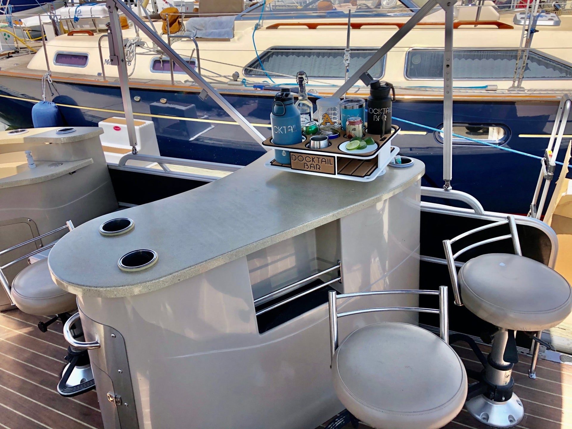 Docktail Boat Table Caddy with 2 SeaSucker Vacuum Mounts - Choose Your Color - Docktail Bar