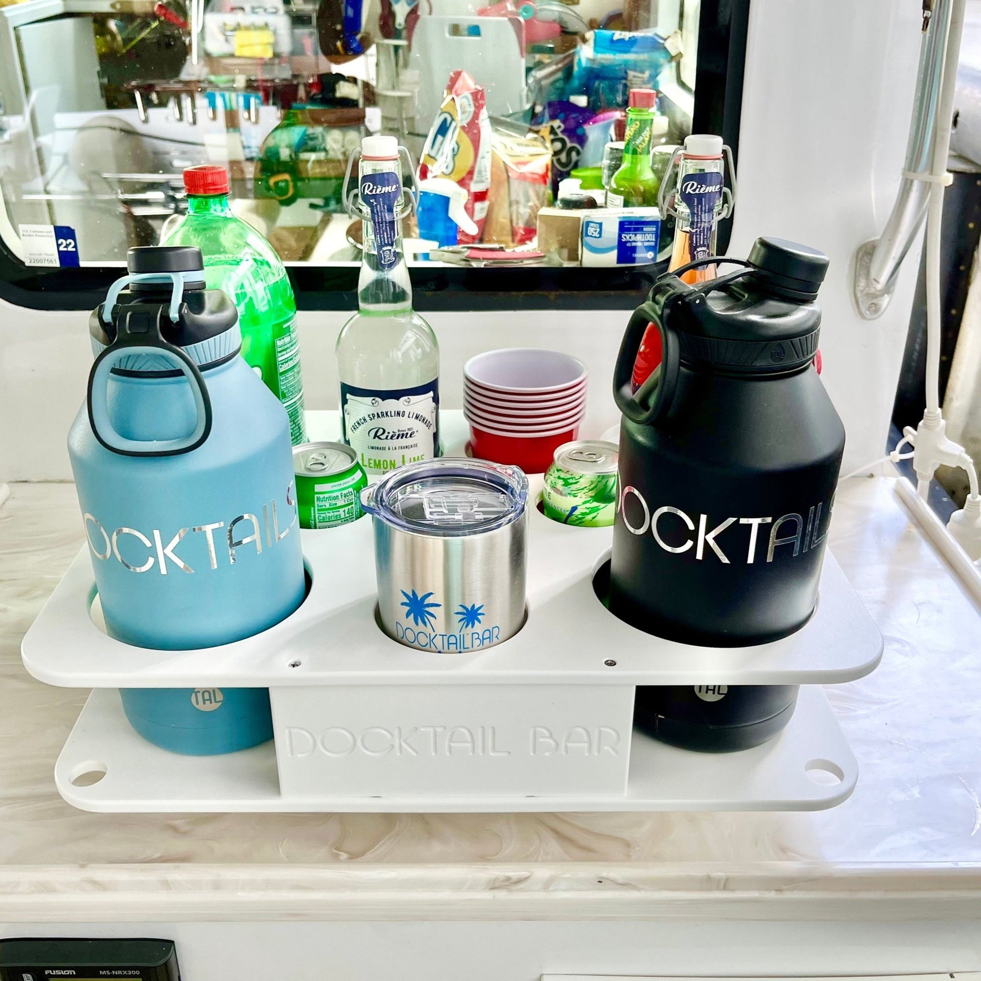 Docktail Boat Table Caddy with 2 SeaSucker Vacuum Mounts - Choose Your Color - Docktail Bar