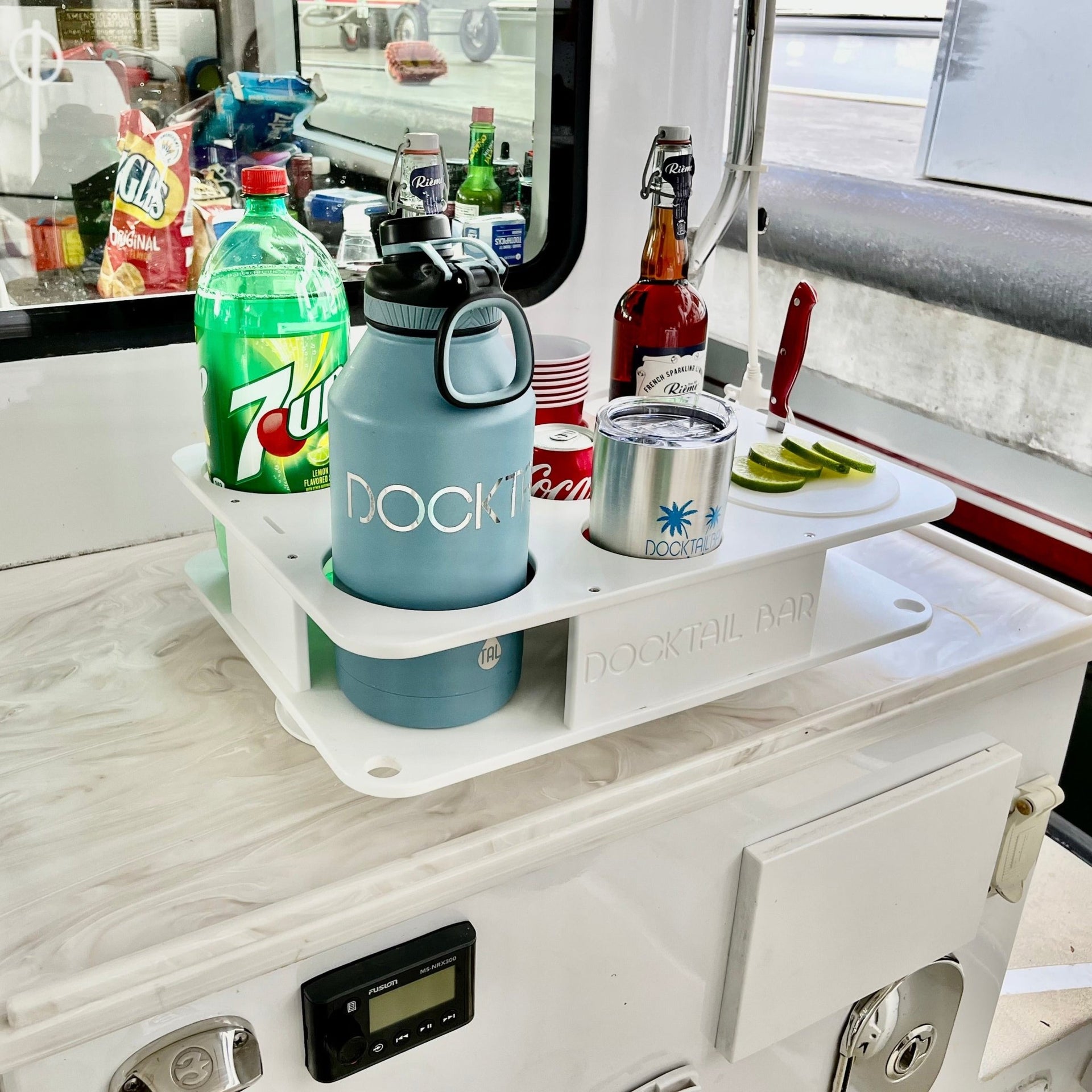 Docktail Boat Table Caddy with 2 SeaSucker Vacuum Mounts - Choose Your Color - Docktail Bar