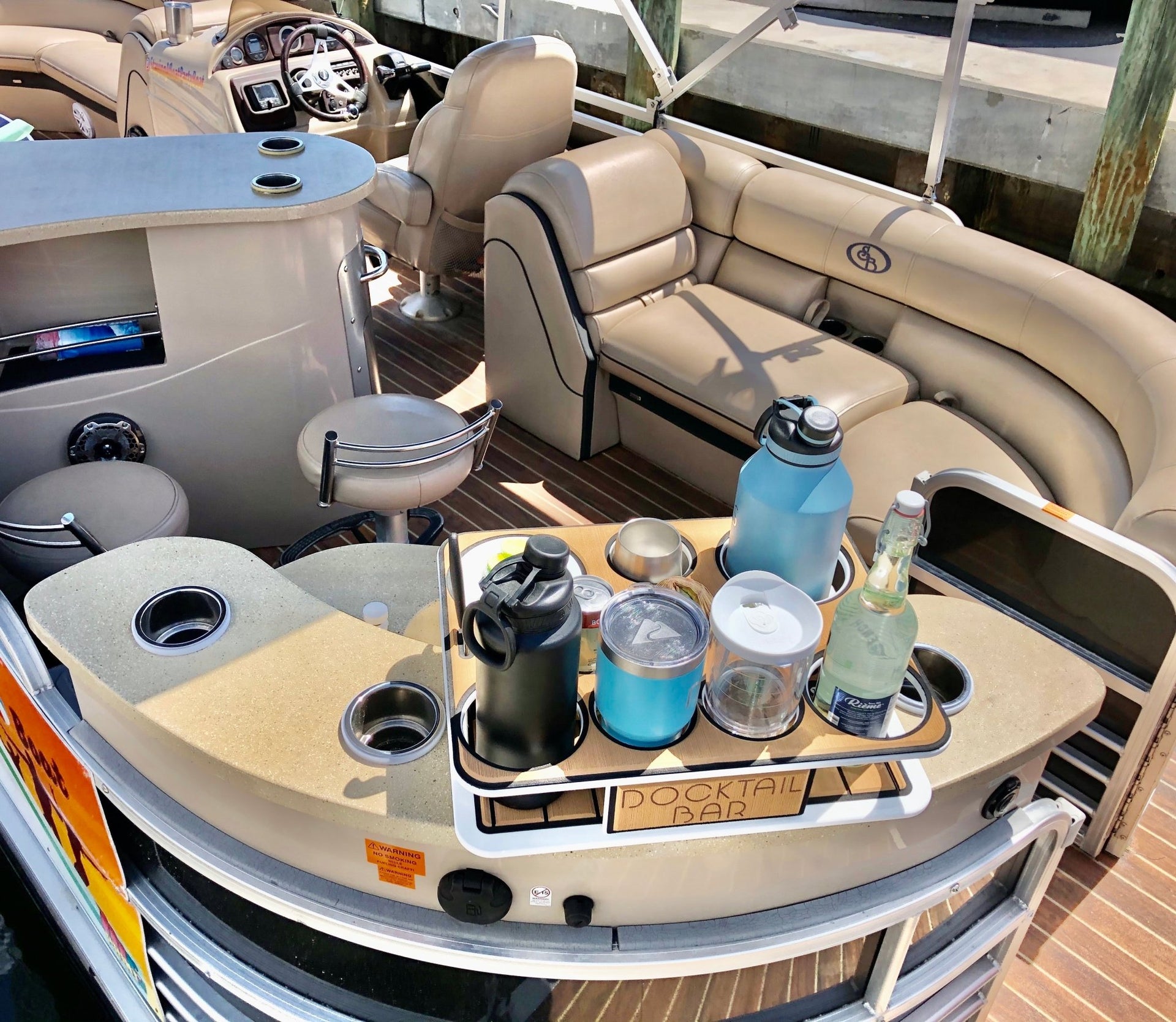 Docktail Boat Table Caddy with 2 SeaSucker Vacuum Mounts - Choose Your Color - Docktail Bar