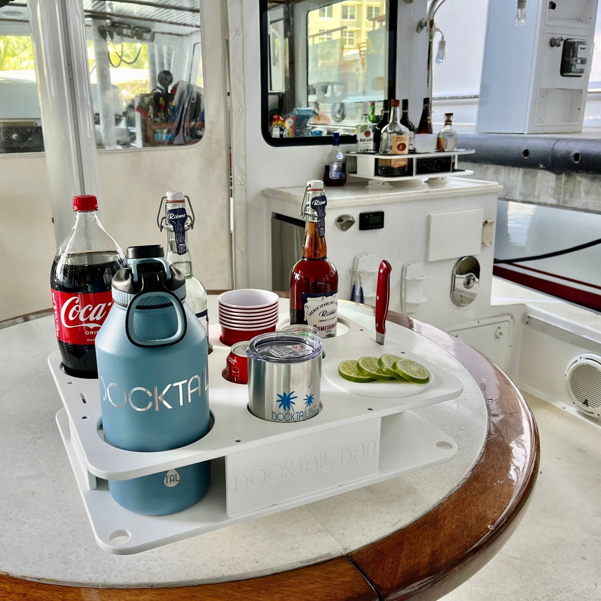 Docktail Boat Table Caddy with 2 SeaSucker Vacuum Mounts - Choose Your Color - Docktail Bar