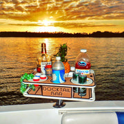 Docktail Boat Table Caddy with Adjustable Rod Holder Mount - Docktail Bar