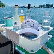Docktail Boat Table Caddy with Pontoon Boat Rail Mount - Docktail Bar