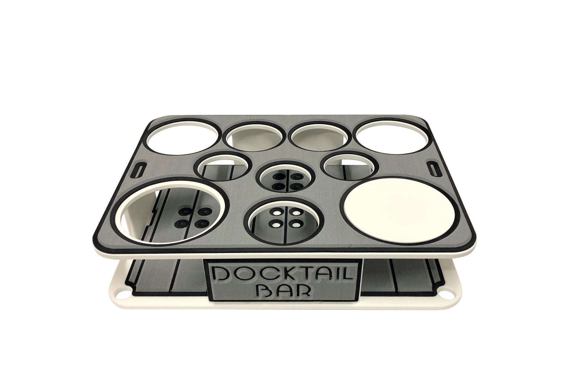Docktail Boat Table Caddy with Pontoon Boat Rail Mount - Docktail Bar