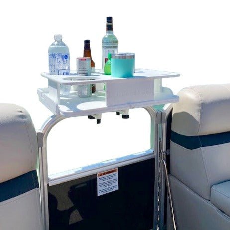 Docktail Boat Table Caddy with Pontoon Boat Rail Mount - Docktail Bar