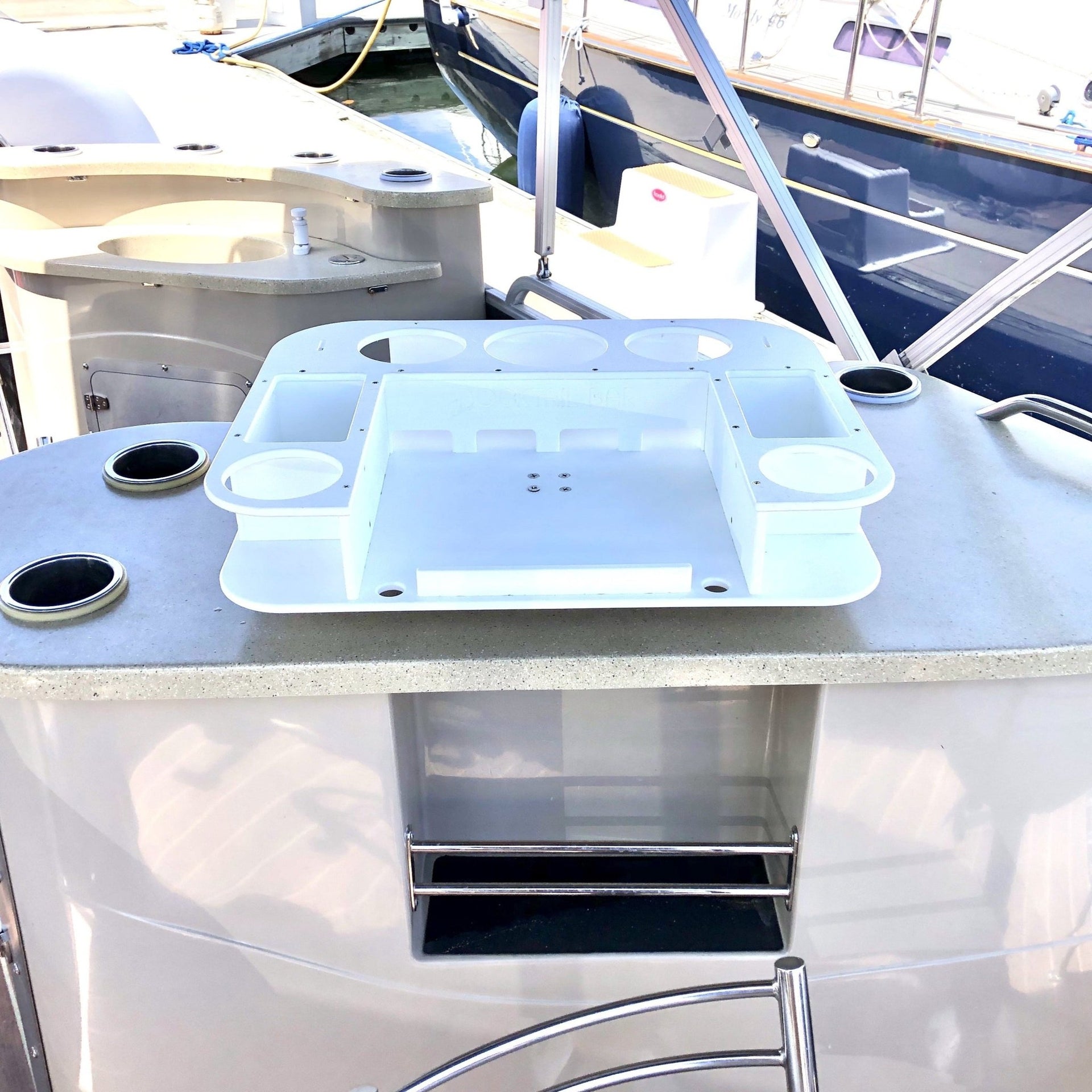 Docktail Butler Boat Table with 2 SeaSucker Vacuum Mounts - Perfect for Smooth Flat Surface Locations - Docktail Bar