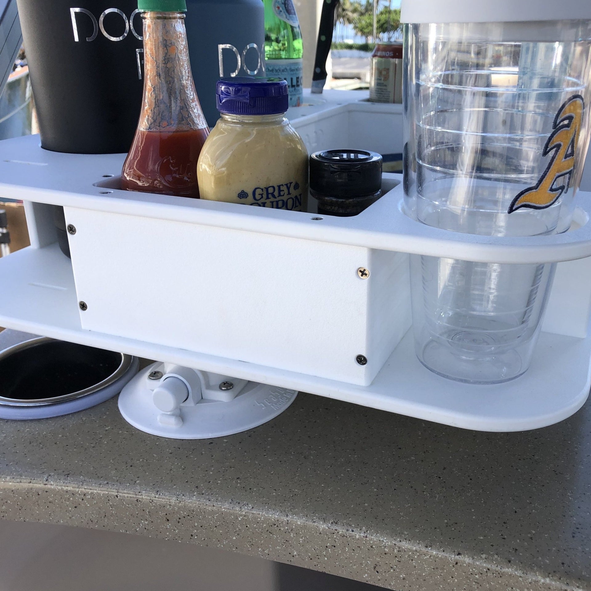 Docktail Butler Boat Table with 2 SeaSucker Vacuum Mounts - Perfect for Smooth Flat Surface Locations - Docktail Bar