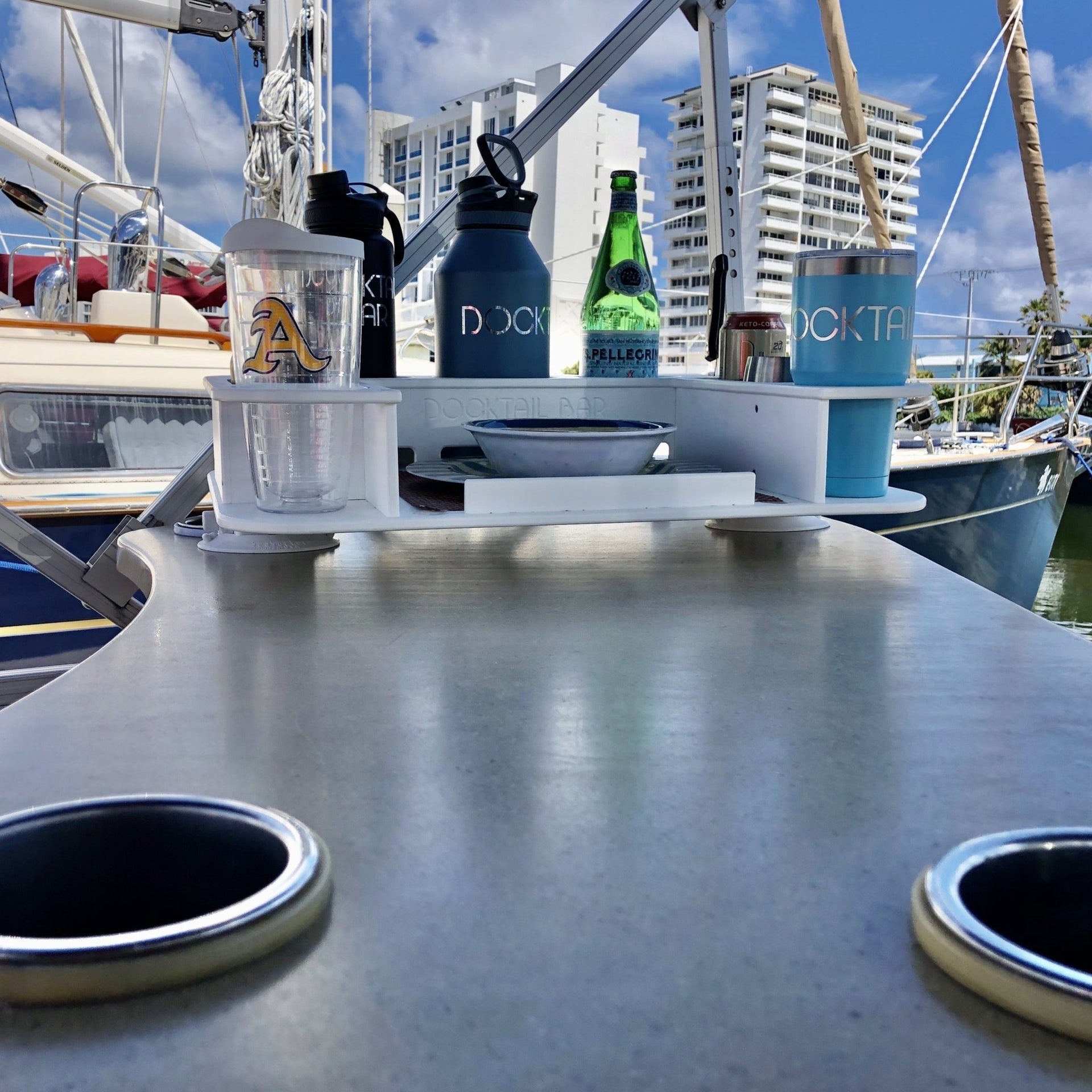 Docktail Butler Boat Table with 2 SeaSucker Vacuum Mounts - Perfect for Smooth Flat Surface Locations - Docktail Bar