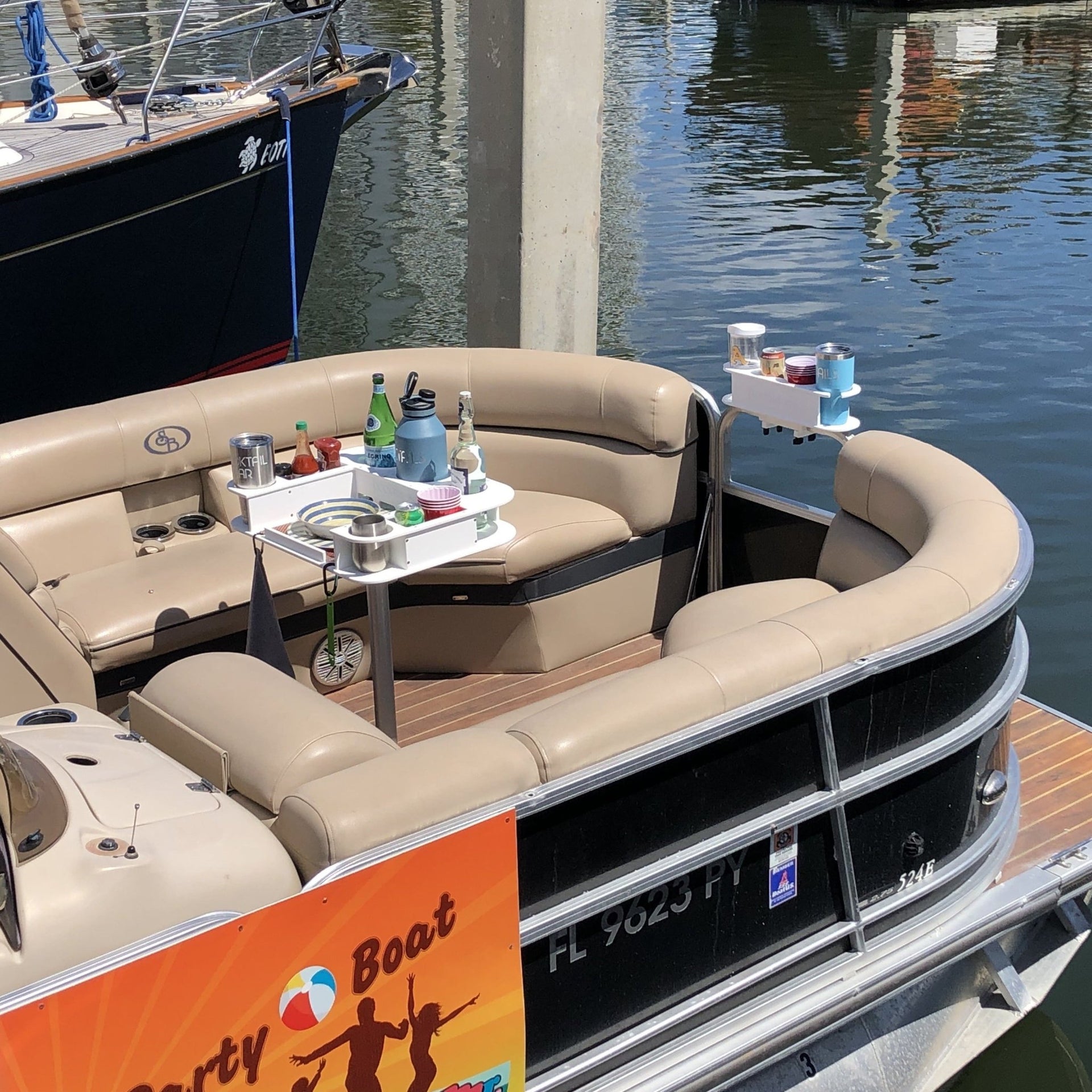 Docktail Butler Boat Table with Pedestal Table Attachment Options - Docktail Bar