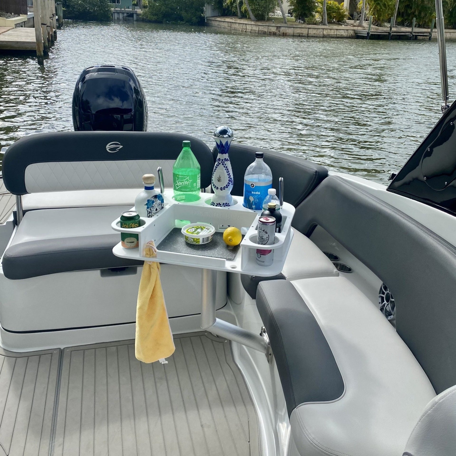 Docktail Butler Boat Table with Pedestal Table Attachment Options - Docktail Bar