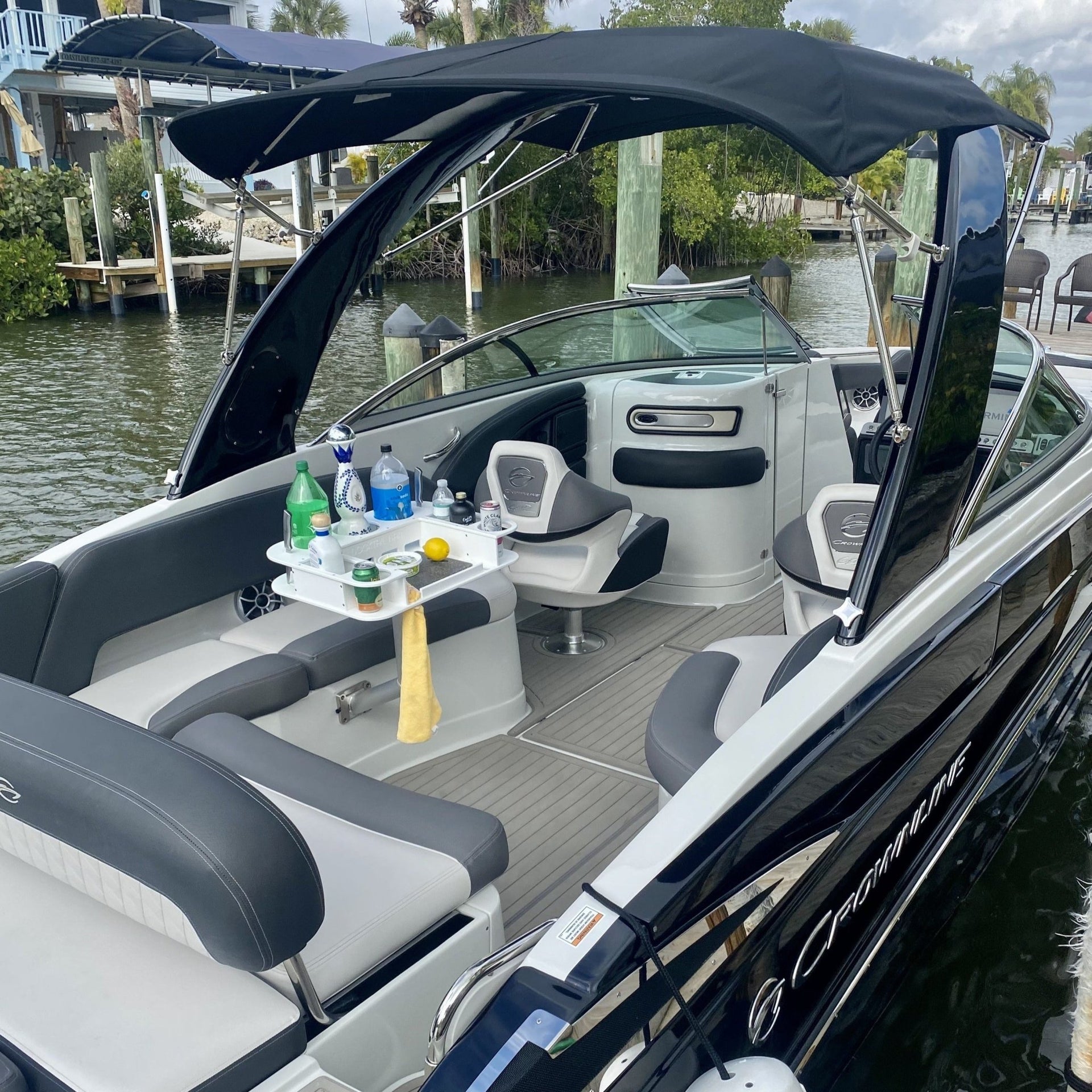 Docktail Butler Boat Table with Pedestal Table Attachment Options - Docktail Bar