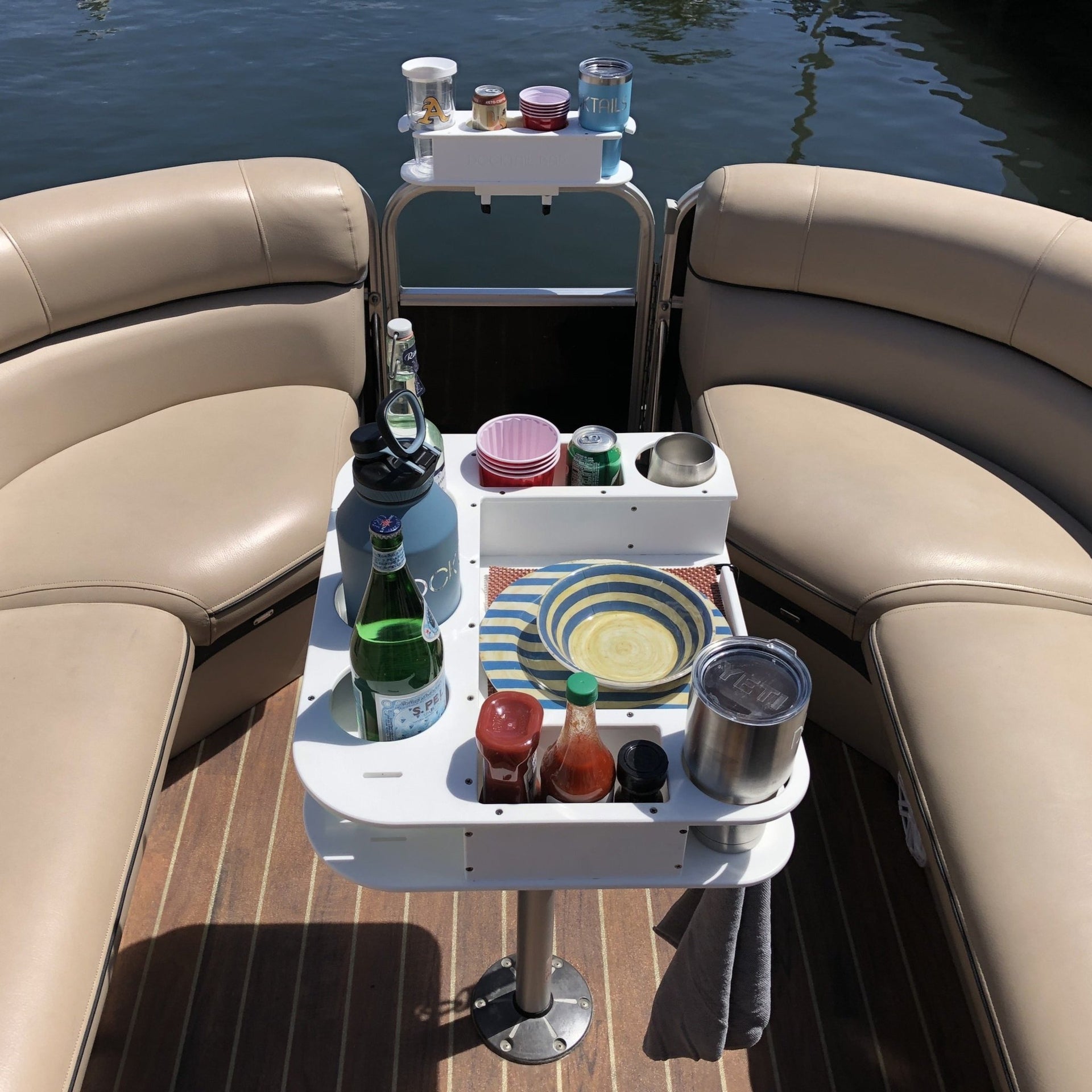 Docktail Butler Boat Table with Pedestal Table Attachment Options - Docktail Bar