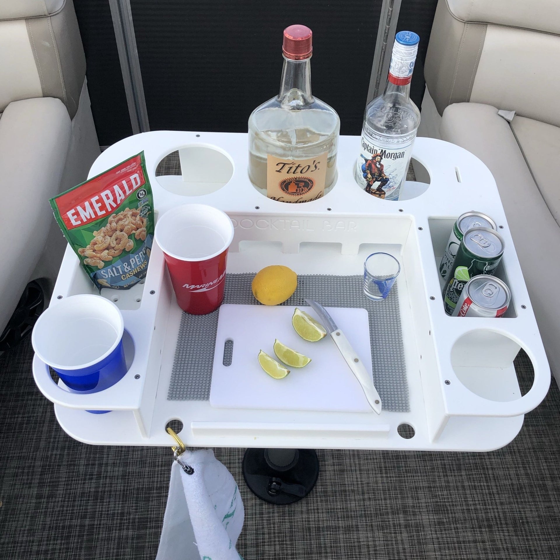 Docktail Butler Boat Table with Pedestal Table Attachment Options - Docktail Bar