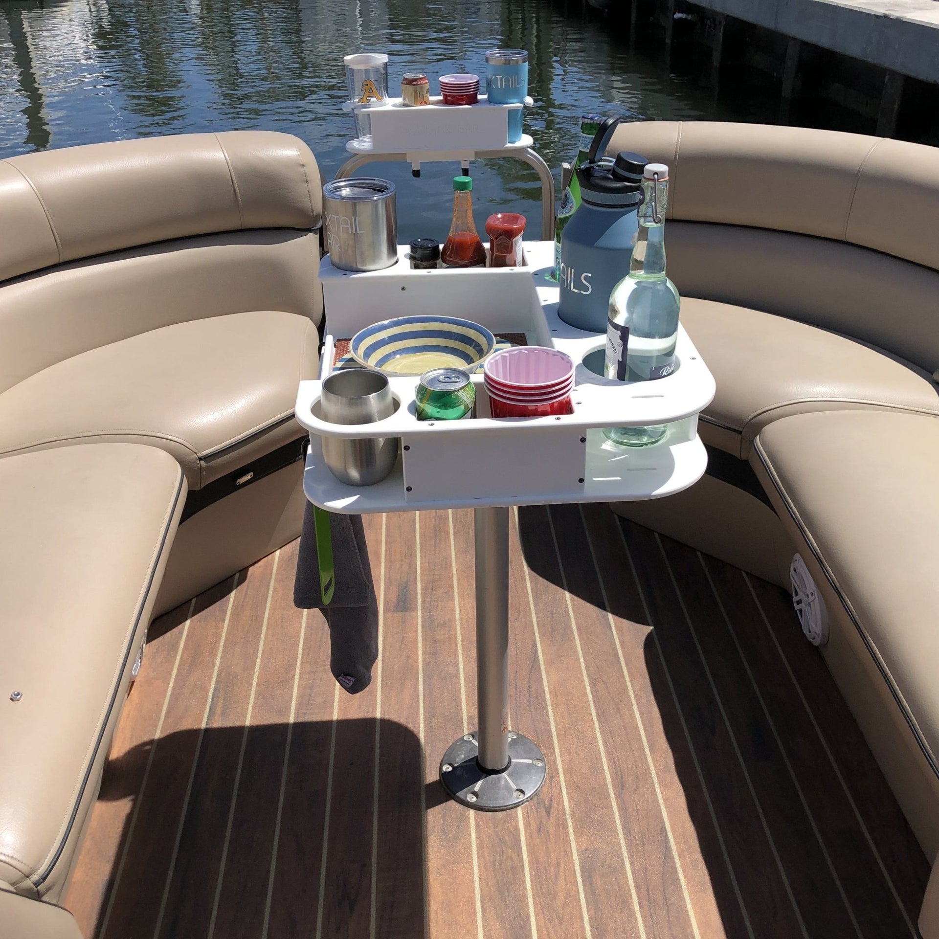 Docktail Butler Boat Table with Pedestal Table Attachment Options - Docktail Bar