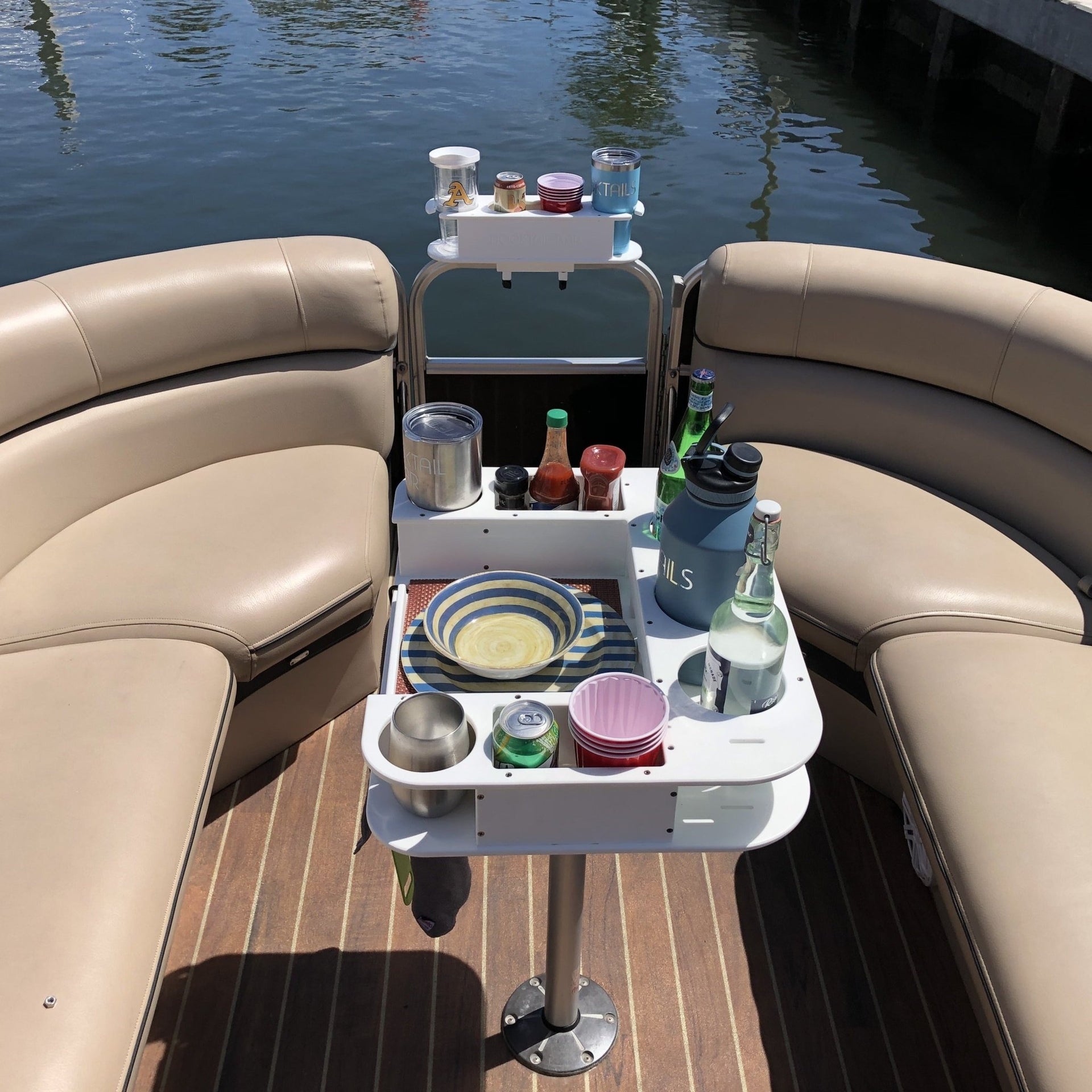 Docktail Butler Boat Table with Pedestal Table Attachment Options - Docktail Bar