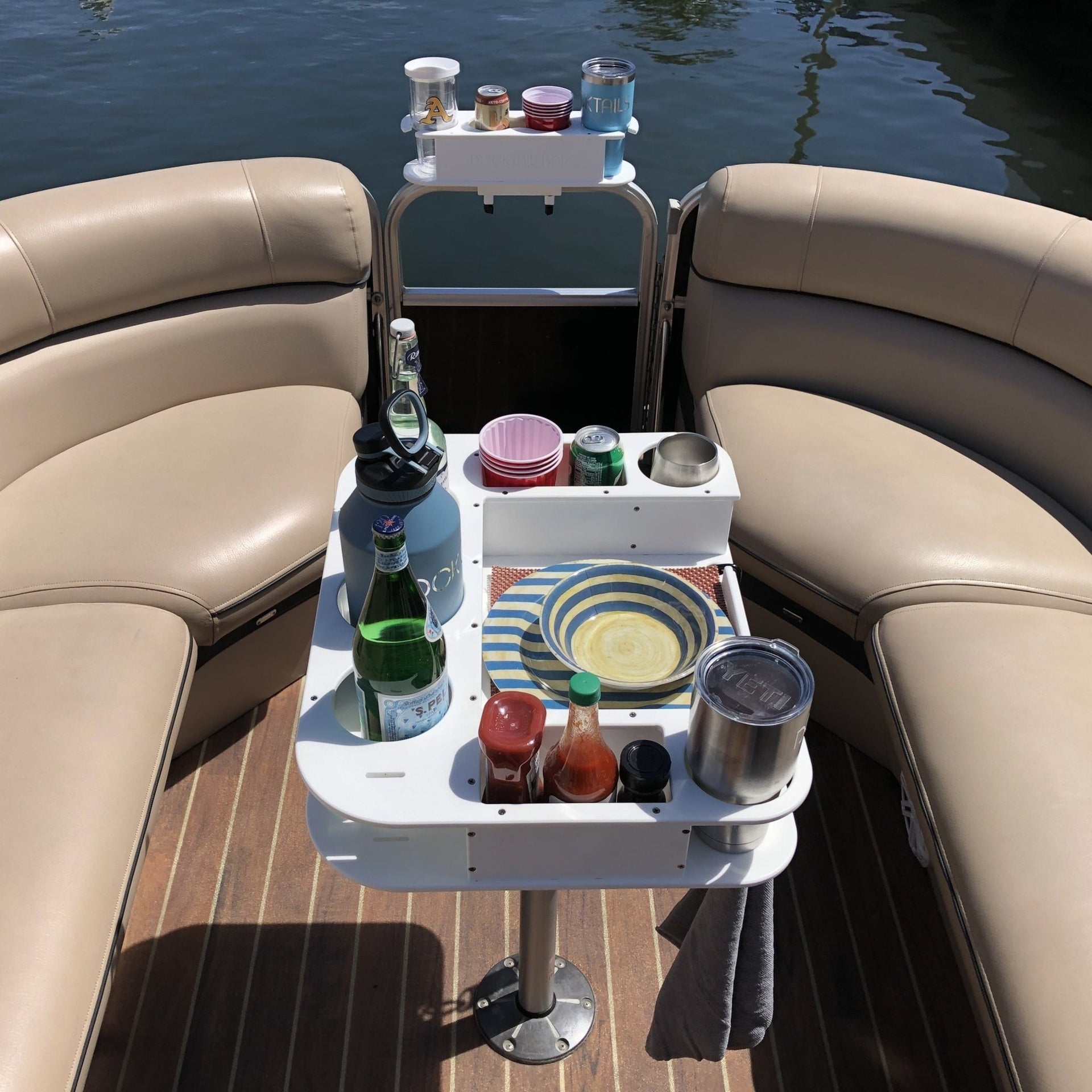 Docktail Butler Boat Table with Pedestal Table Attachment Options - Docktail Bar