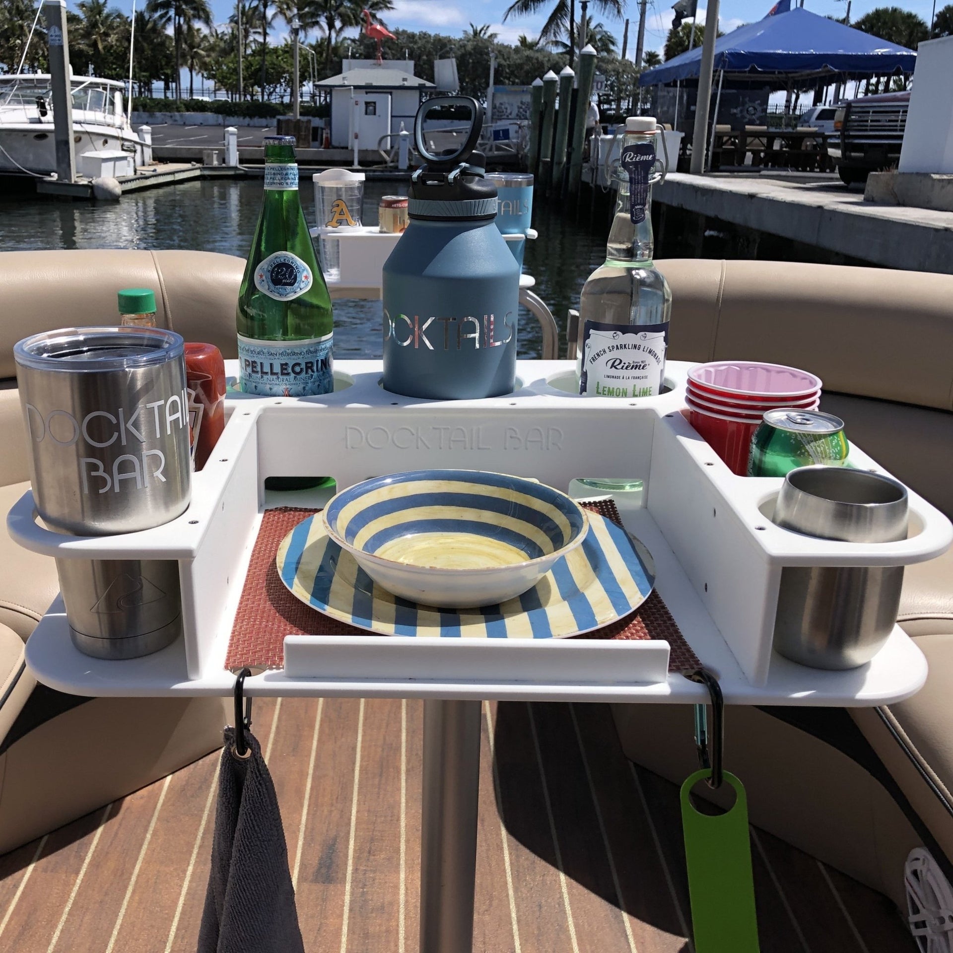 Docktail Butler Boat Table with Pedestal Table Attachment Options - Docktail Bar