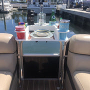 Docktail Butler Boat Table with Pontoon Boat Rail Mount - Docktail Bar
