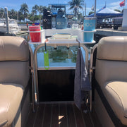 Docktail Butler Boat Table with Pontoon Boat Rail Mount - Docktail Bar