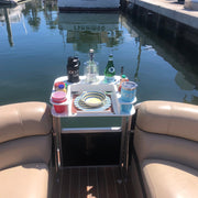Docktail Butler Boat Table with Pontoon Boat Rail Mount - Docktail Bar