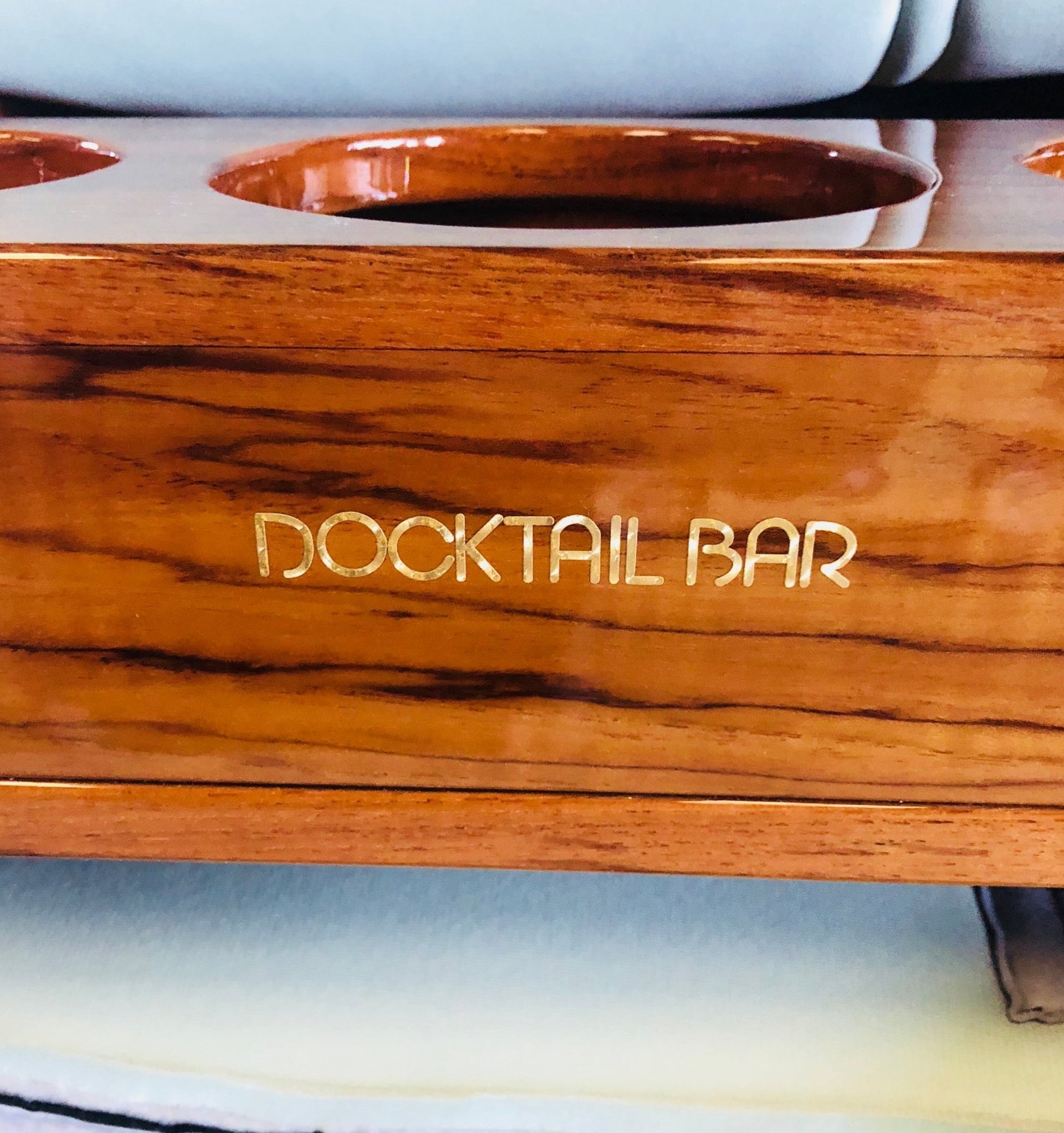 Docktail Elite Series Custom Teak Tables for Rocket Launchers, Leaning Posts and Rod Holders - Docktail Bar
