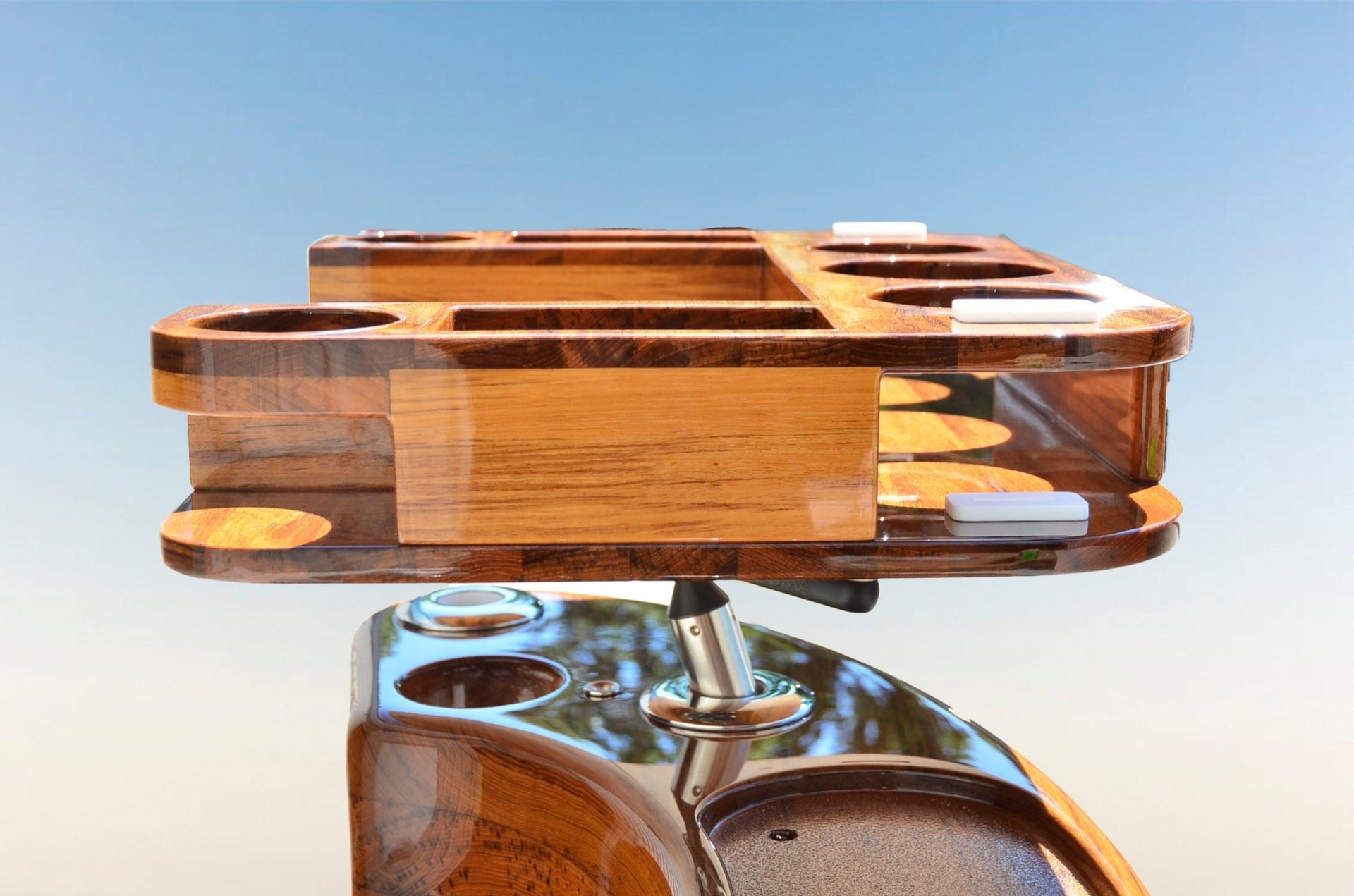 Docktail Elite Series Custom Teak Tables for Rocket Launchers, Leaning Posts and Rod Holders - Docktail Bar