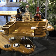 Docktail Elite Series Custom Teak Tables for Rocket Launchers, Leaning Posts and Rod Holders - Docktail Bar