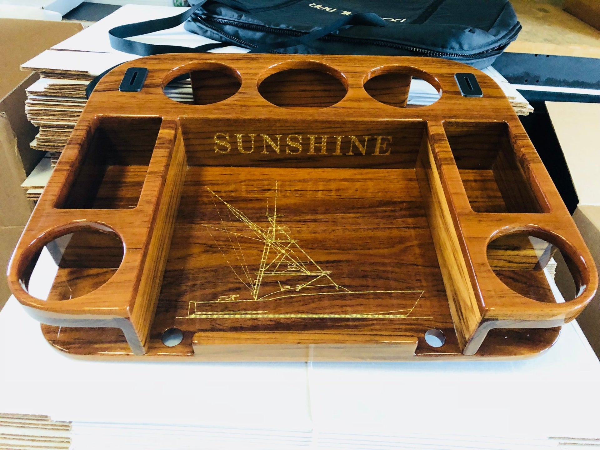 Docktail Elite Series Custom Teak Tables for Rocket Launchers, Leaning Posts and Rod Holders - Docktail Bar