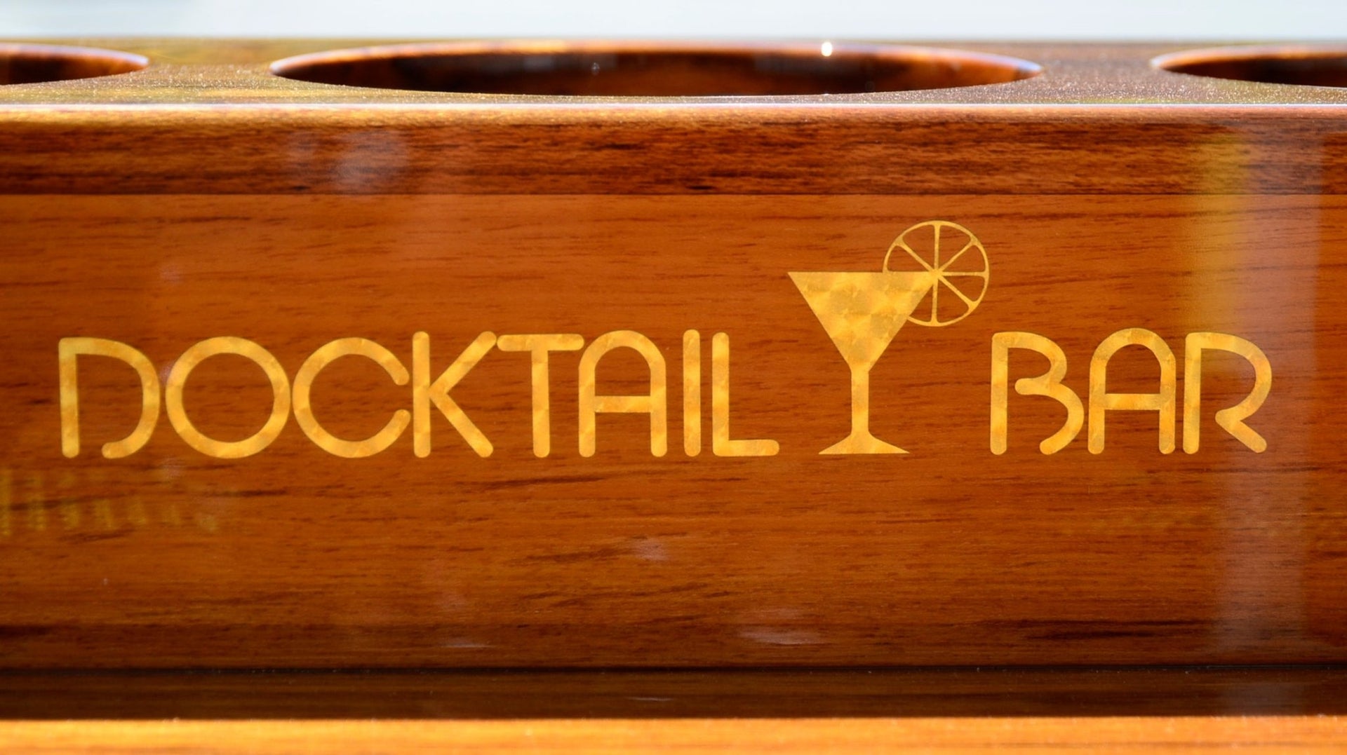 Docktail Elite Series Custom Teak Tables for Rocket Launchers, Leaning Posts and Rod Holders - Docktail Bar